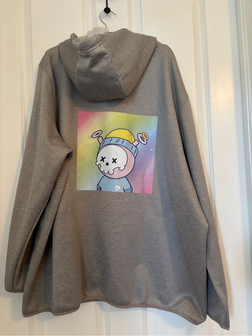 Huk - Men’s Gray Hoodie with “Quirk Life”Space Character Print. Size 3XL